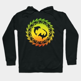 Hammerhead shark and Dolphin Caribbean Pride Design Hoodie